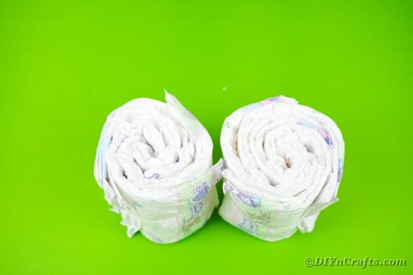 Two rolls of diapers