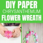 Paper chrysanthemum wreath collage