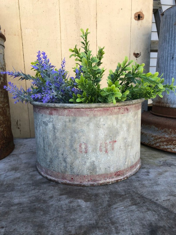 Galvanized washtub planter