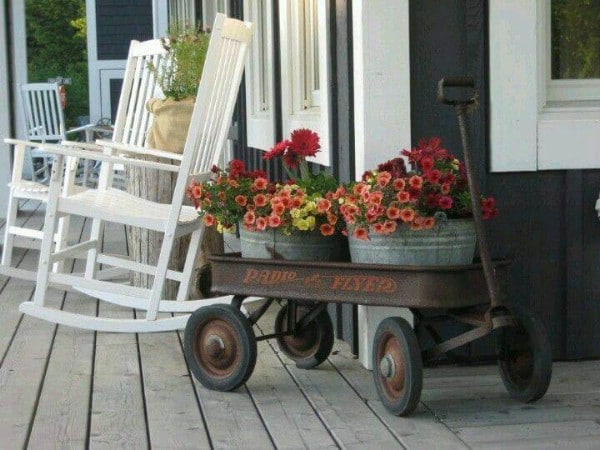 Old wagon planter