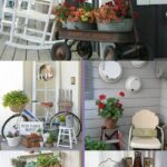 Vintage porch decor collage