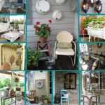 Vintage porch decor collage