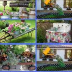 Vintage garden decor collage