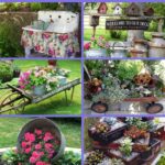 Vintage garden decor collage