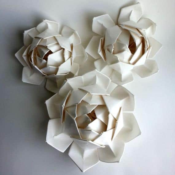Handmade Cotton Rag Paper Succulent White Lotus Flower | Etsy