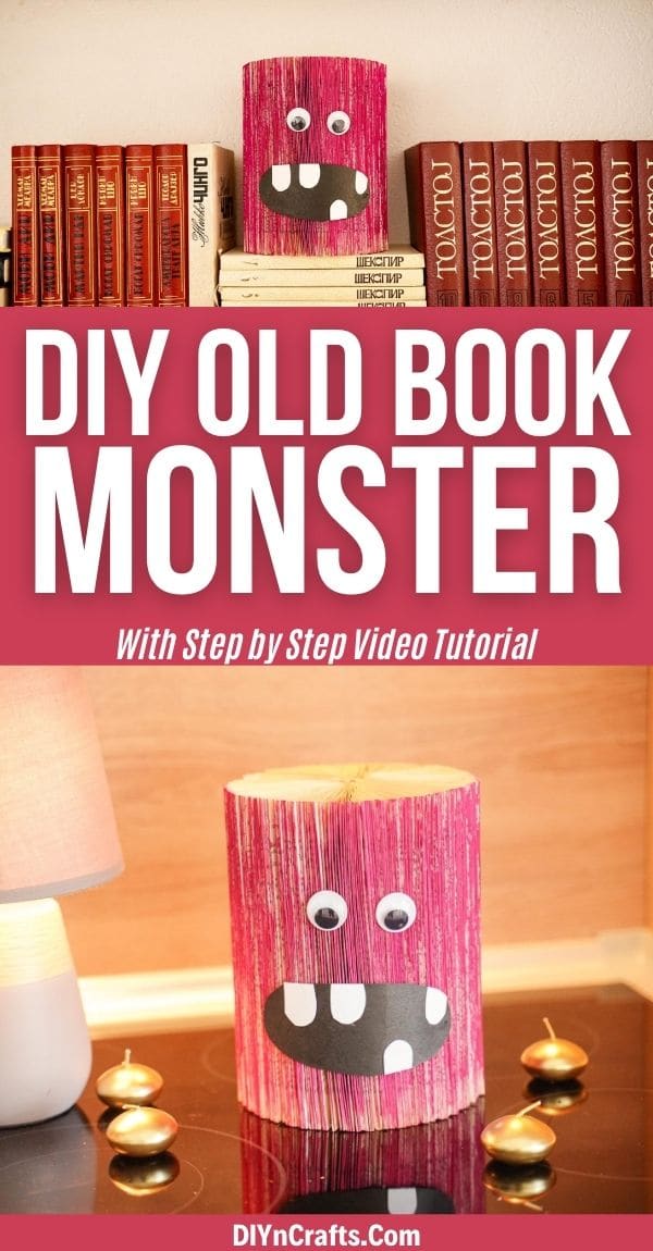 Old book monster decor collage