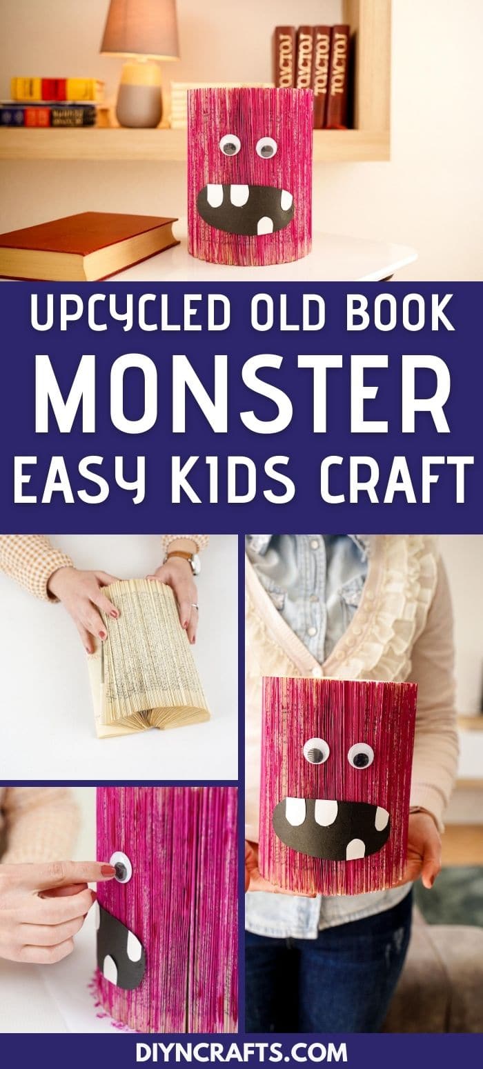 Old book monster decor collage