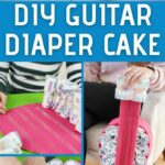 Guitar diaper cake collage