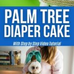 Jungle themed diaper cake collage