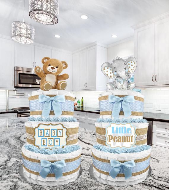 Handsome Diaper Cake for a Boy Baby Shower Gift Idea | Etsy