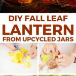 Fall leaf lantern collage