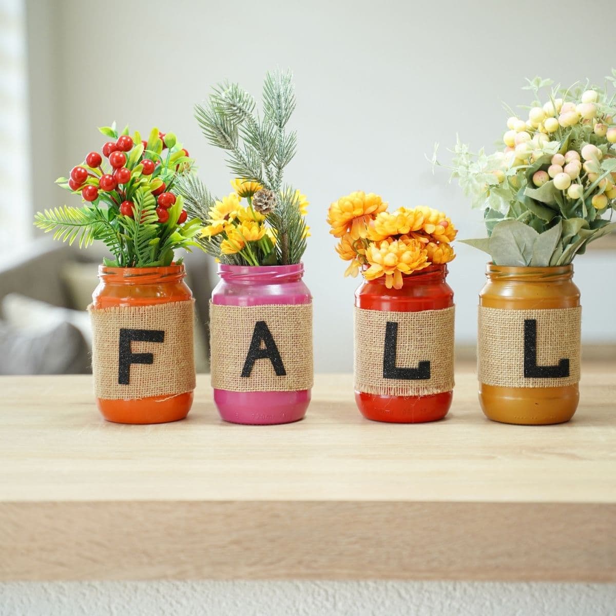 DIY Mason Jar Centerpiece For Fall