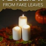 Candles lit on leaf fall placemat