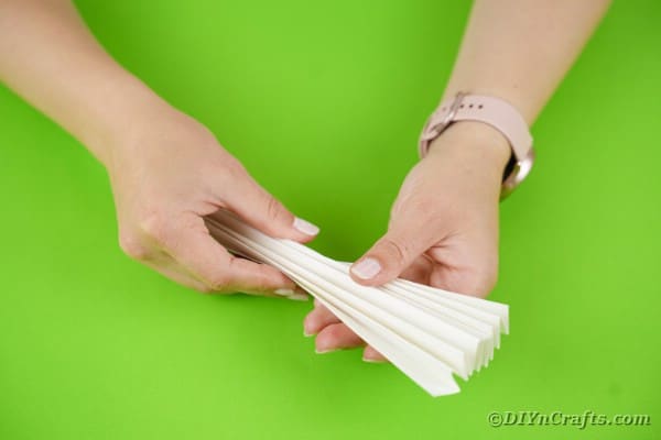 Folding white paper
