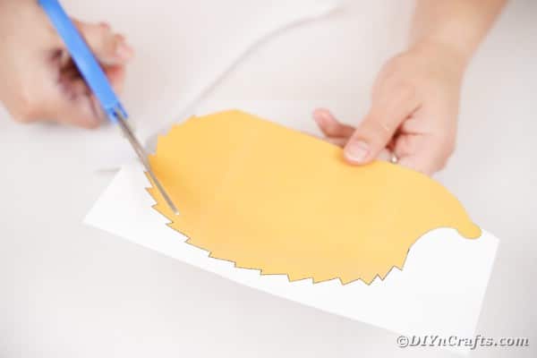 Cutting out hedgehog template