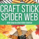 Craft stick spider web collage