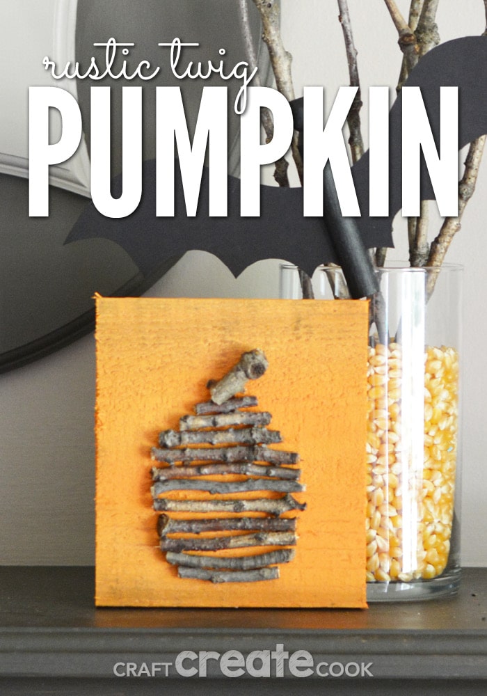 Twig pumpkin on mantle