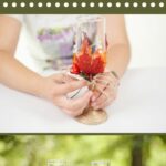 Fall leaf wedding stemware collage