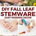 Fall leaf wedding stemware collage