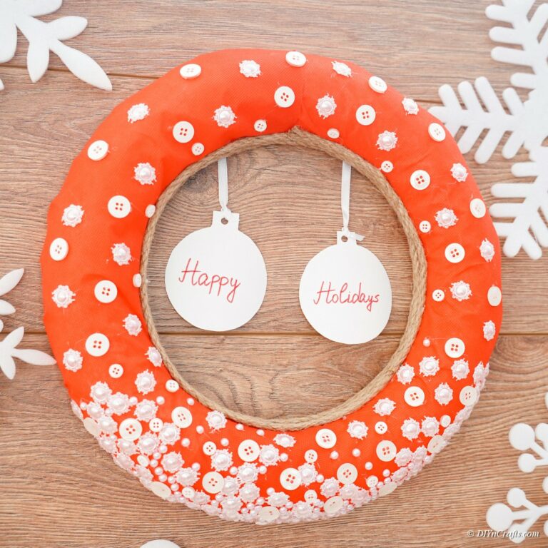 Button Christmas Wreath Decoration For Your Door