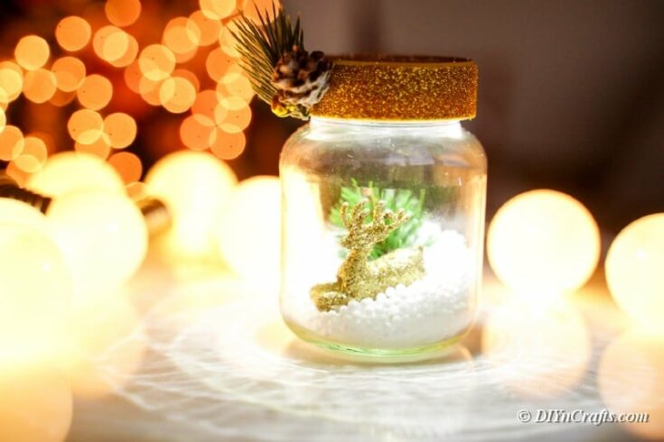 Festive Upcycled Jar Christmas Snow Globe
