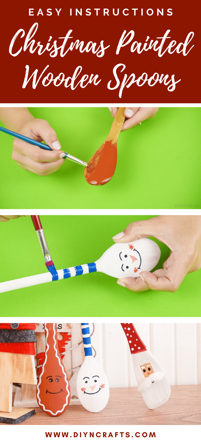 Instructions for painting Christmas wooden spoons