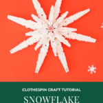 White snowflake on red background