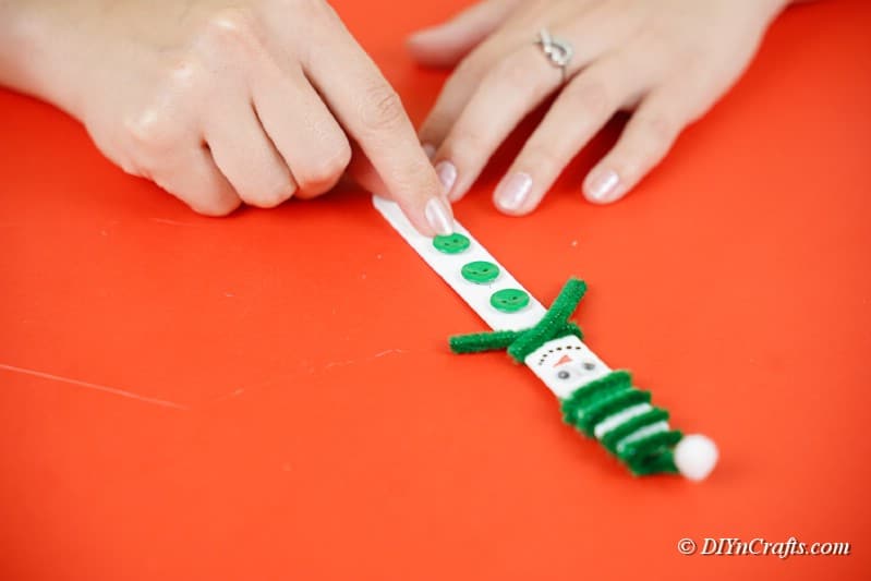 decorating snowman craft stick