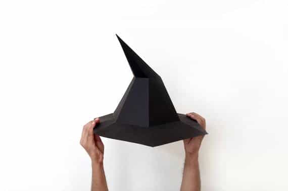 3D Paper Halloween Witch Hat Craft
