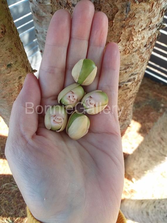 Pistachio nut faces. A handful of pistachios 5 | Etsy