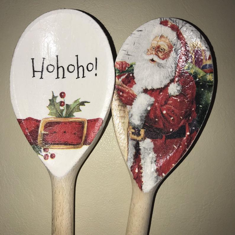 Father Christmas Wooden Spoon Kitchen Accessories