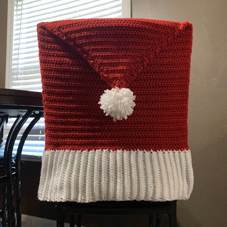 Santa Hat Chair Cover - Crochet Pattern