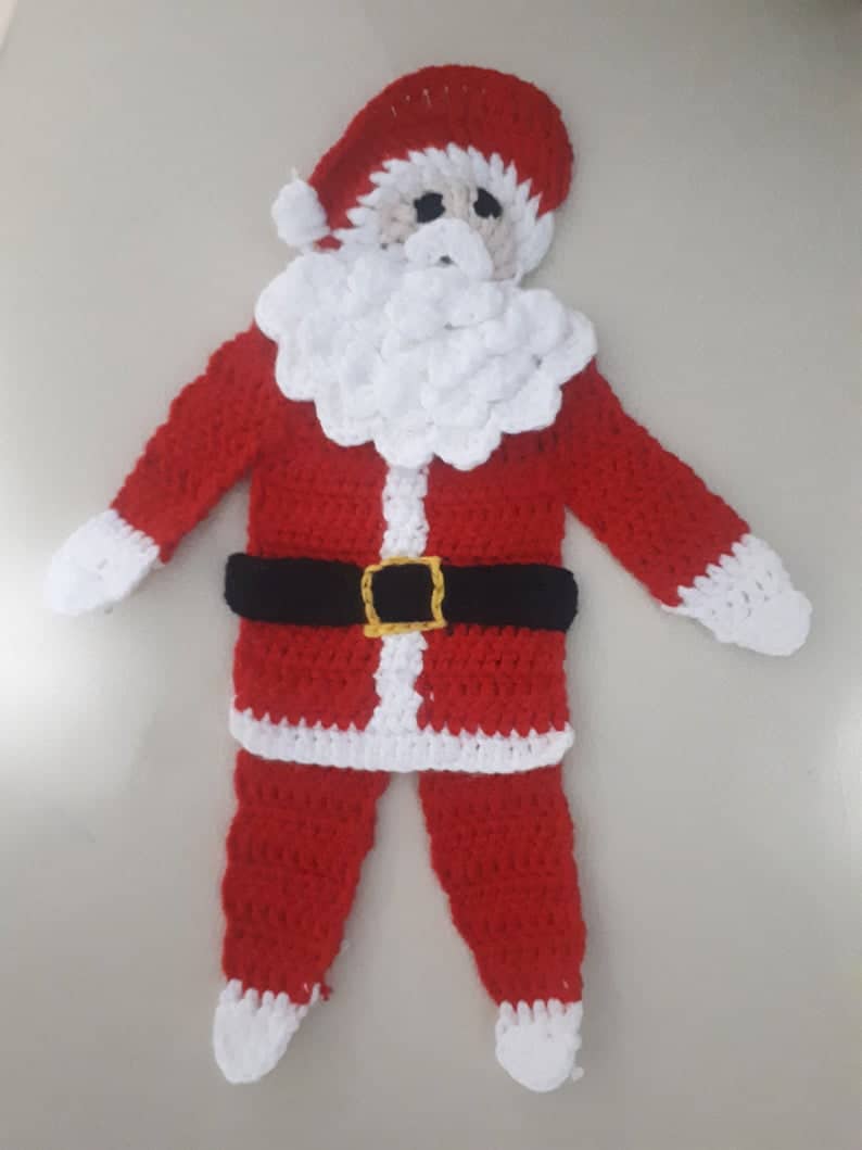 Santa applique, crochet patch