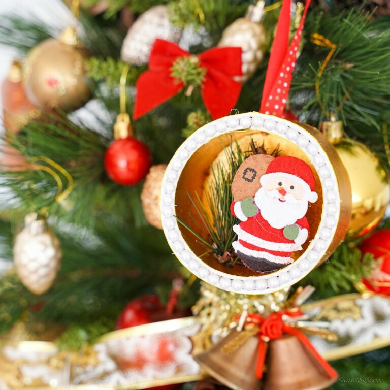 Upcycled 3D Santa Christmas Tree Ornament
