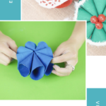 Assembling a toilet paper roll snowflake
