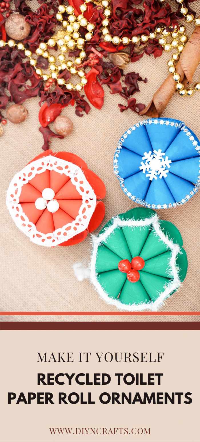Set of 3 snowflake crafts on a table