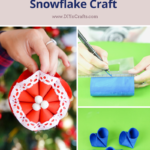 Step by step to make a snowflake craft from toilet paper rolls