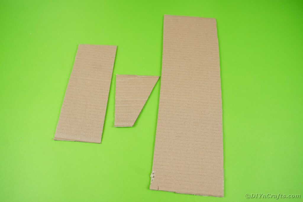 Cardboard strips on table