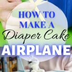 Diaper cake airplane collage