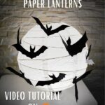 Paper bat lantern on table