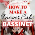 Bassinet diaper cake collage