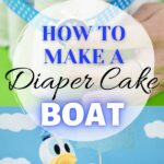 Diaper cake boat collage