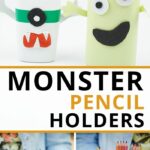 Collage de porte-crayons monstres