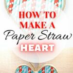 Paper straw heart collage