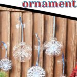 Snowflake ornaments on wooden wall