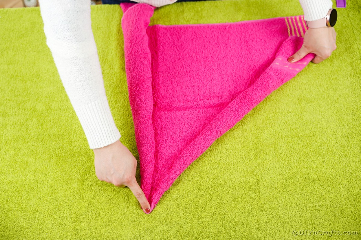 Rolling pink towel