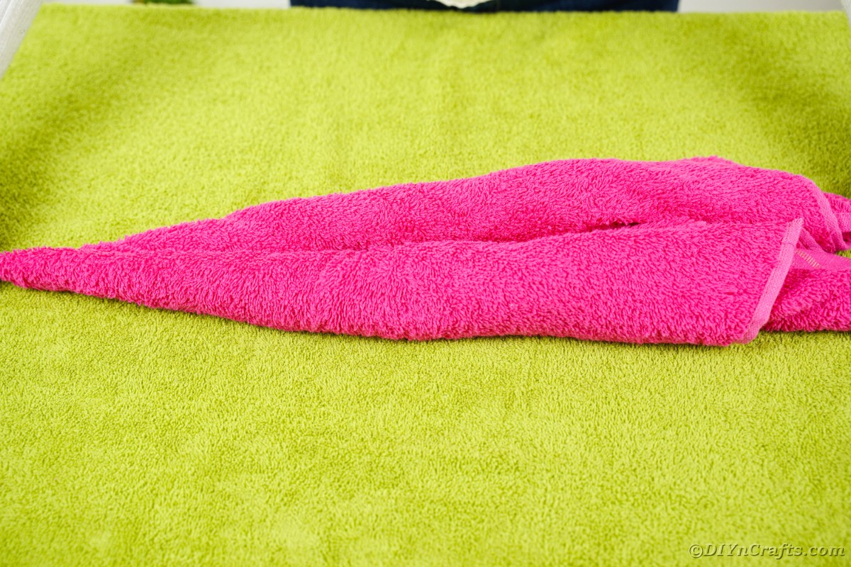 Rolling pink towel