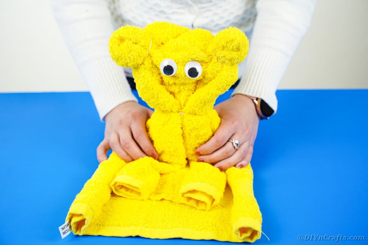 Posing bear towel