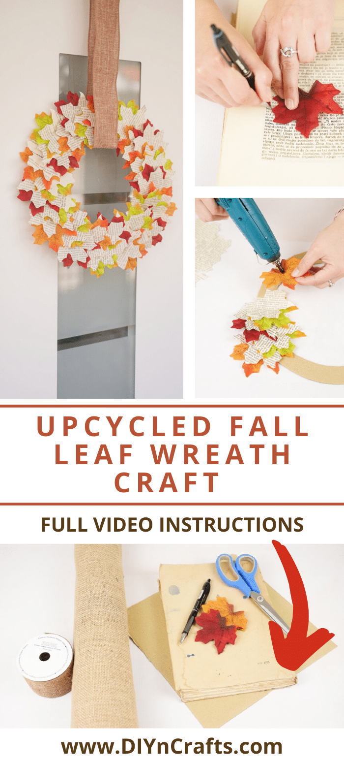 Step by step tutorial for how to make a fall leaf wreath