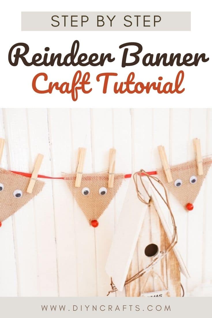 Hanging reindeer bunting banner